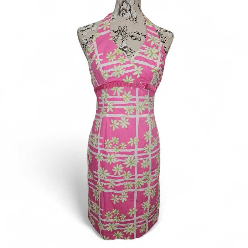 Lilly Pulitzer, Size 0, Pink Floral Halter Dress